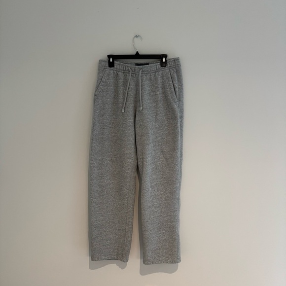 Abercrombie & Fitch Baggy Open-Hem Sweatpants Grey Size Medium Long Like New - Picture 1 of 2